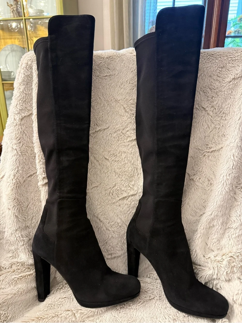 Stuart Weitzman Highway Black suede Over-The-Knee Suede Boots